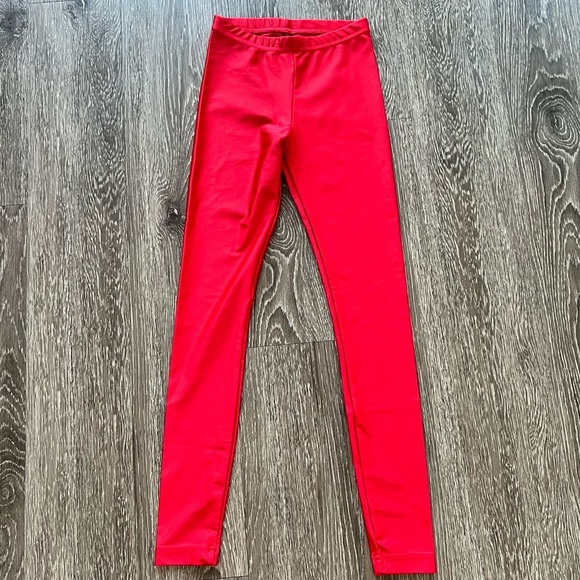 American Apparel red shiny leggings. XS - Picture 1 of 4